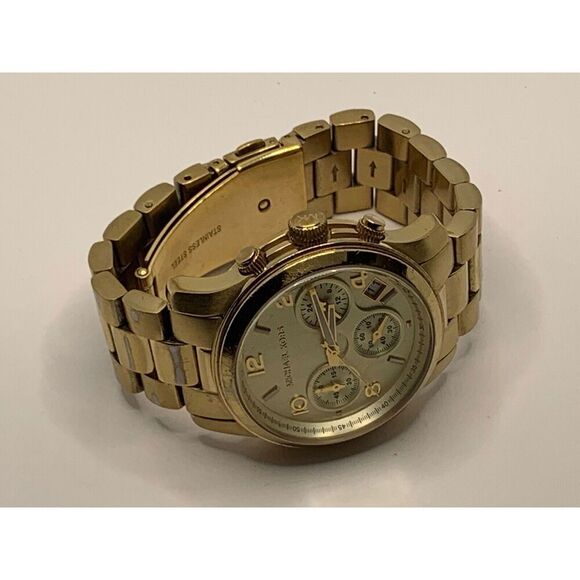 Michael Kors MK5055 Unisex Gold Stainless Steel Analog Dial Quartz Watch NA13 - Picture 7 of 11